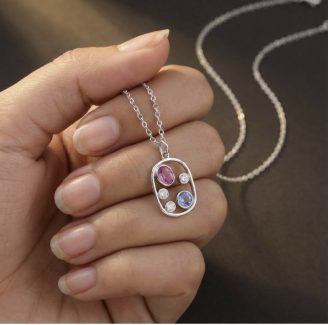 Twin Aura Oval Necklace