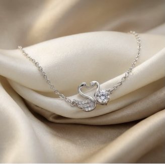Swan of Love Silver Bracelet